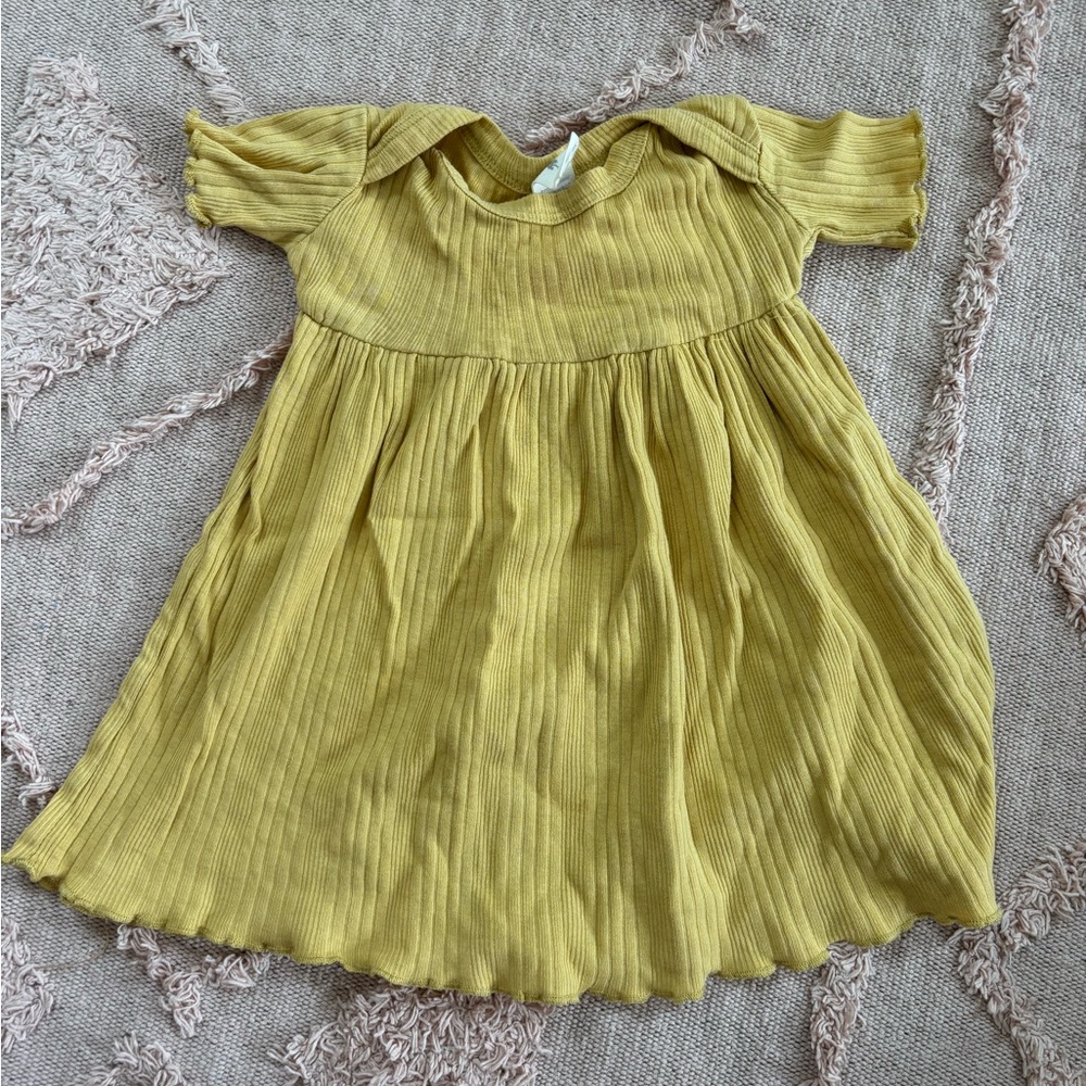 Kate Quinn Yellow Ribbed Knit Dress for Baby